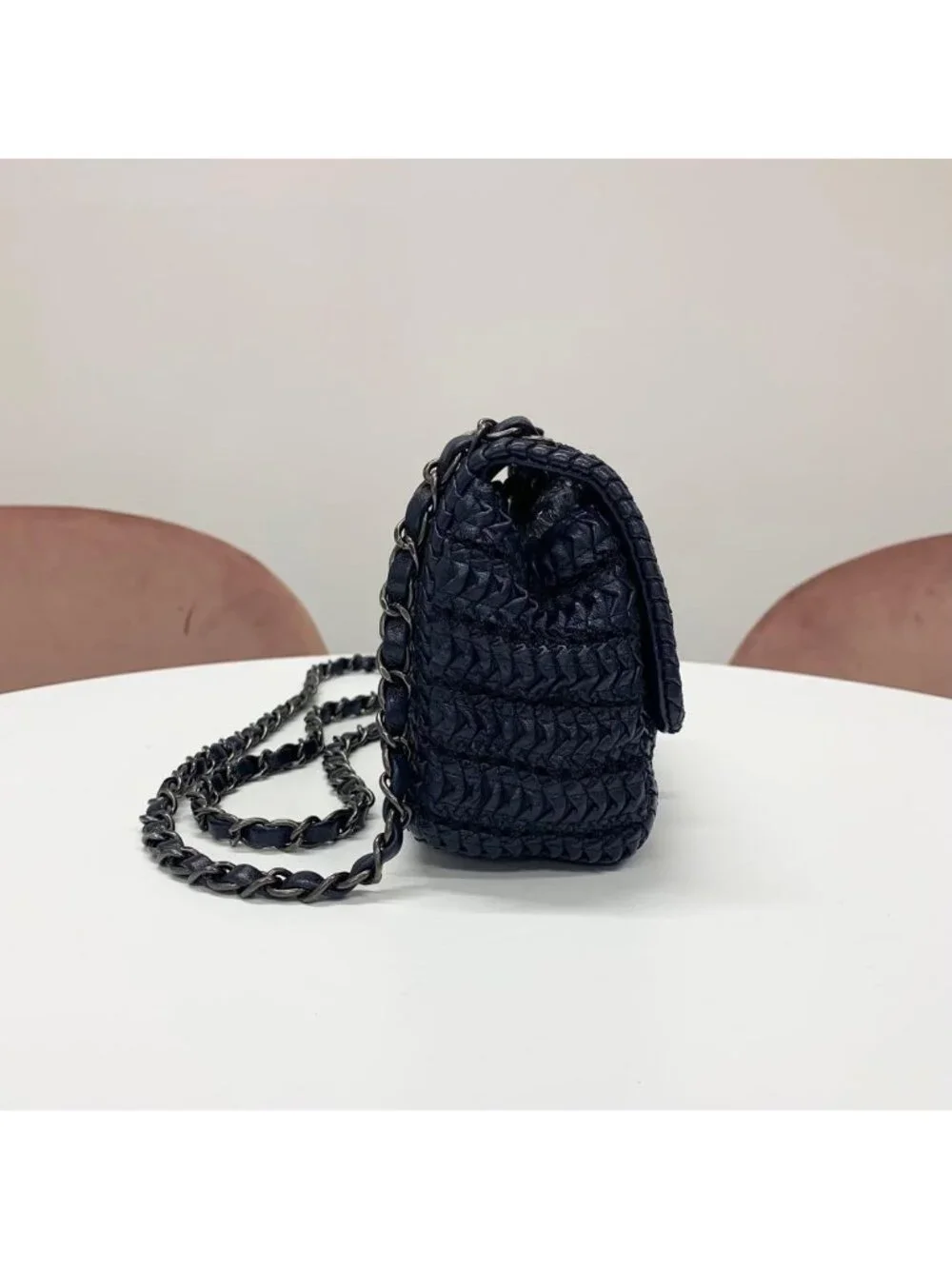 Chanel Cloche Flap CC Logo Lambskin Shoulder Bag